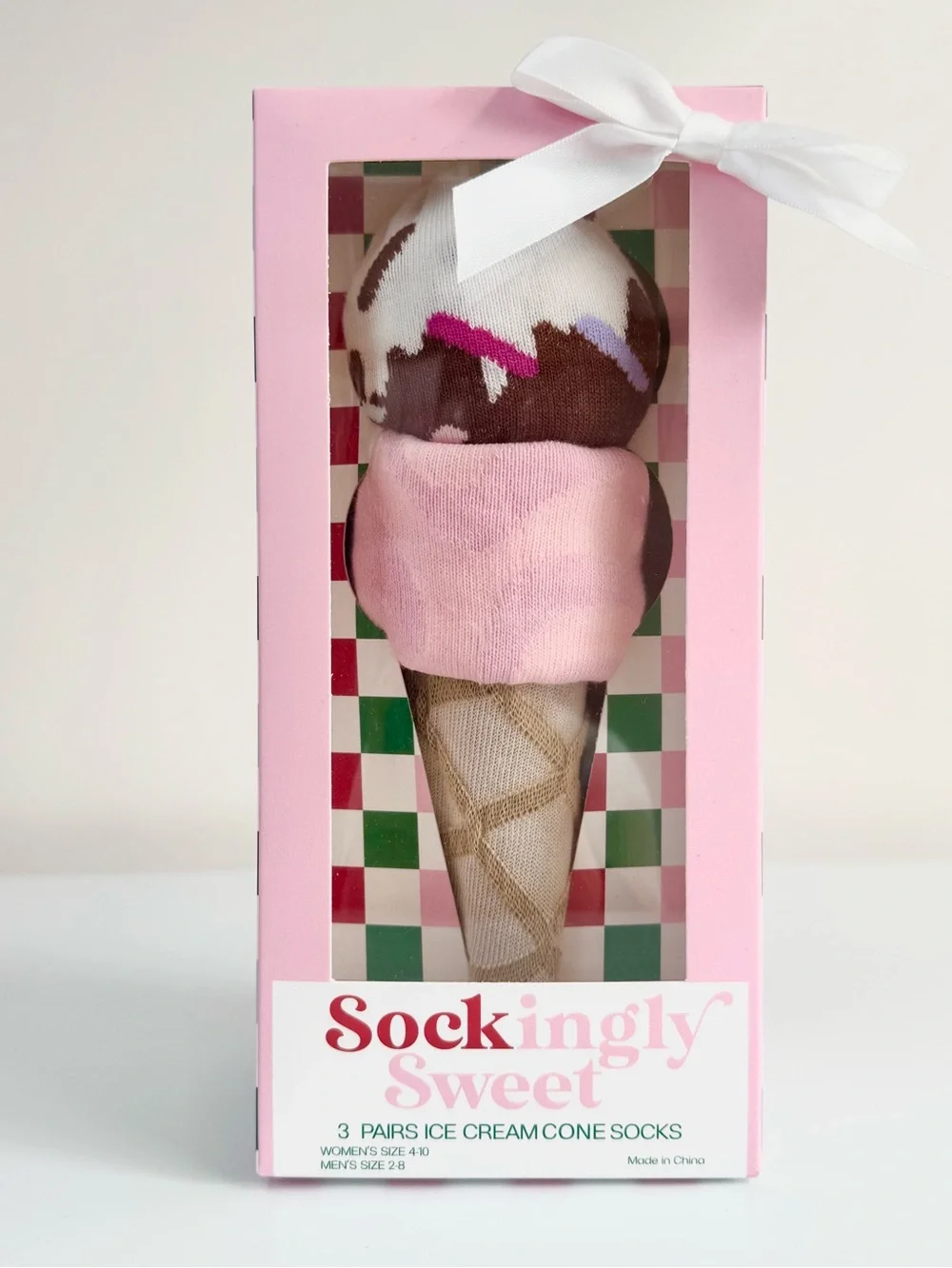 Sockingly Sweet Ice Cream Crew Socks Gift Box Set 3 Pack NWT